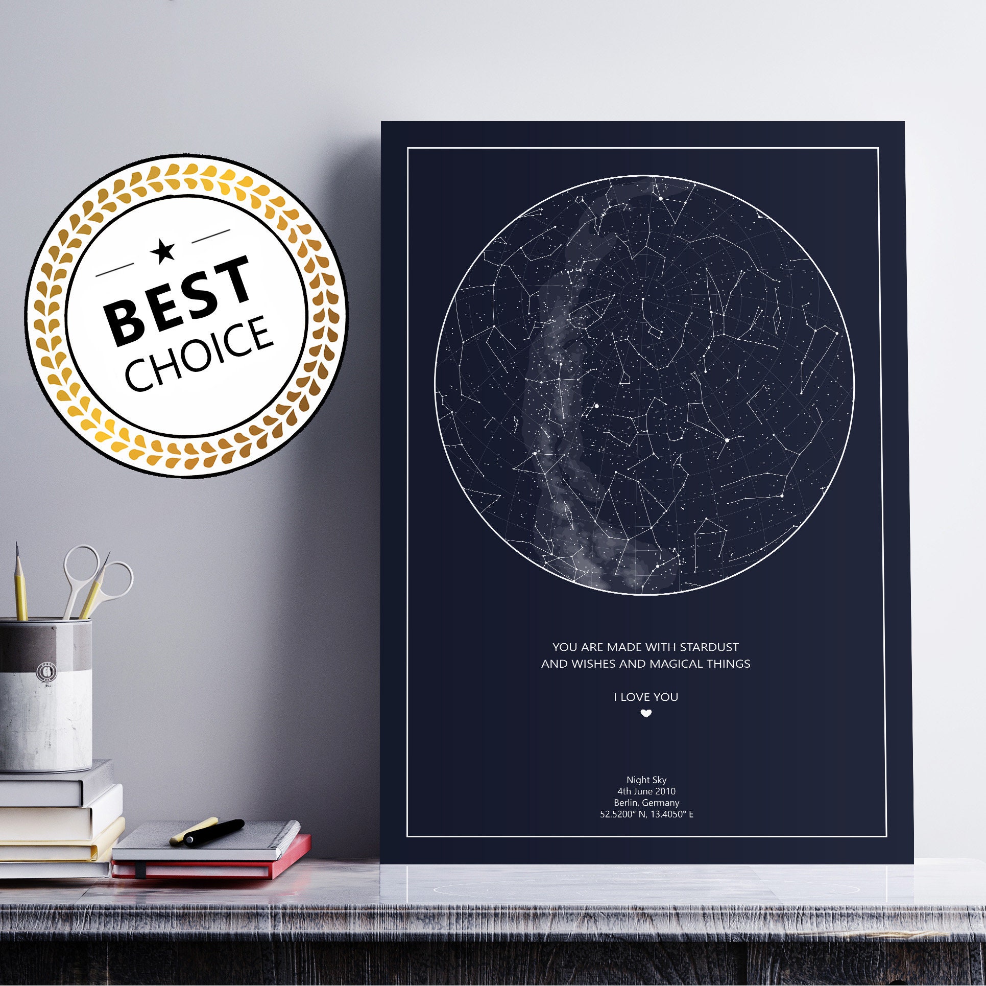 Constellations On A Certain Date Custom Star Map Night Sky Moment Customizable Stars | Etsy