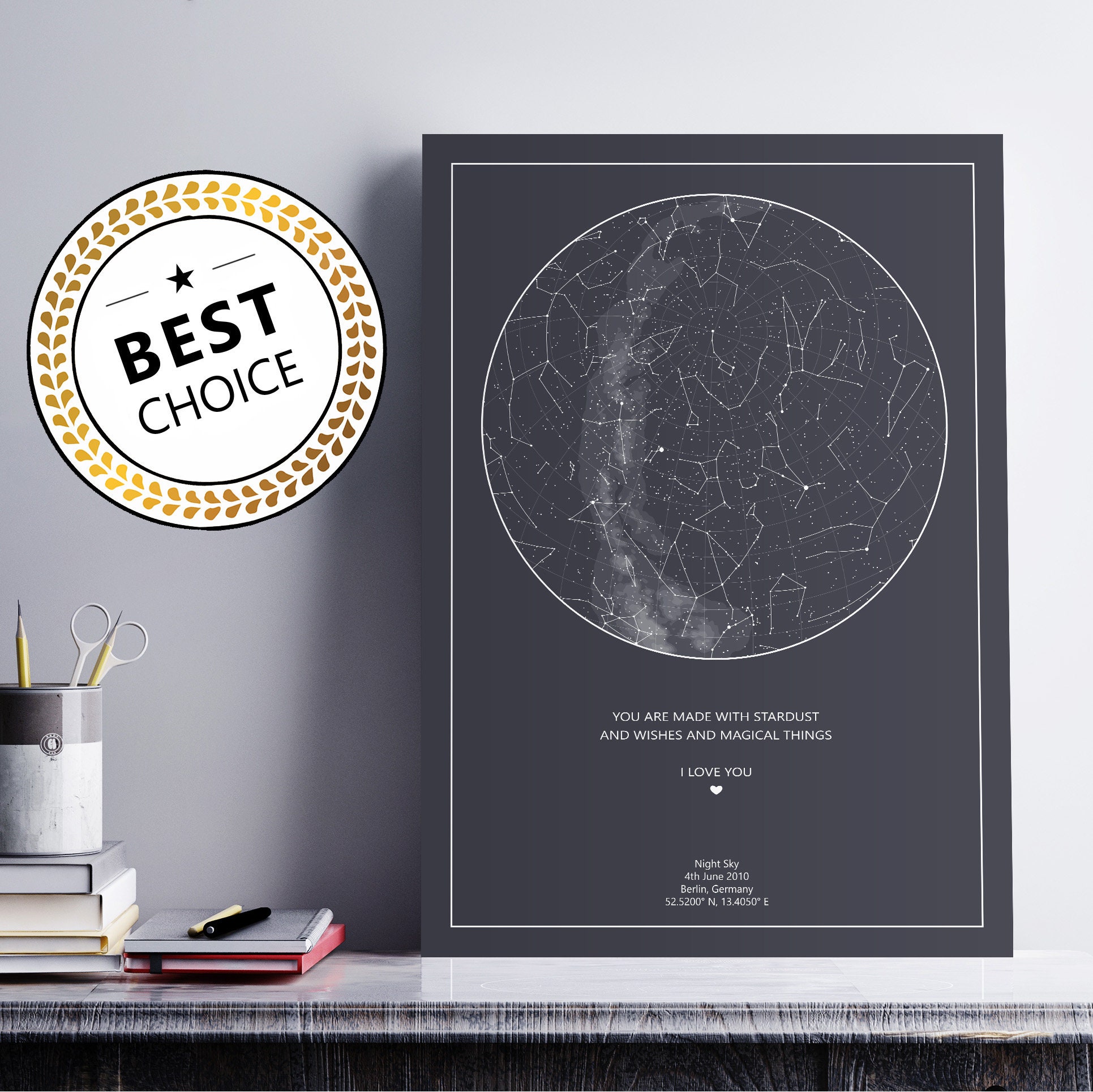 Stars In The Sky Date Custom Star Map Night Sky Moment Customizable Stars | Etsy India