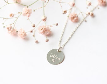 Name necklace, necklace with engraving in your handwriting, fine necklace made of 925 sterling silver, minimalist, engraving necklace