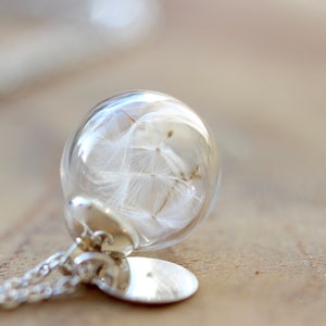 Dandelion necklace with engraving, 925 silver, personalized, wedding, keepsake gift