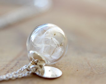 Dandelion necklace engraving 925 silver, personalized, wedding, souvenir gift