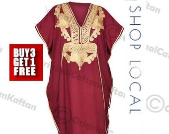 Caftan 10 couleurs + caftan robe marocaine pour femme coton doux vêtements de détente ethniques longue robe motif brodé taille unique robe maxi couture plus