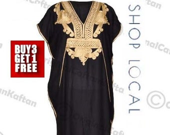 Kaftan 10+Colors Caftan Moroccan Dress for Women Cotton Soft Ethnic Loungewear Long Black robe embroidered pattern one size sewing maxi gown
