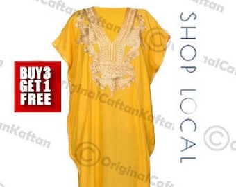 Caftan 10 couleurs + caftan robe marocaine pour femme coton doux vêtements de détente ethniques longue robe motif brodé taille unique robe maxi couture plus
