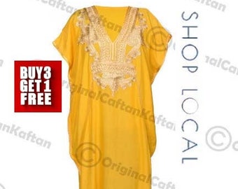 Caftan 10 couleurs + caftan robe marocaine pour femme coton doux vêtements de détente ethniques longue robe motif brodé taille unique robe maxi