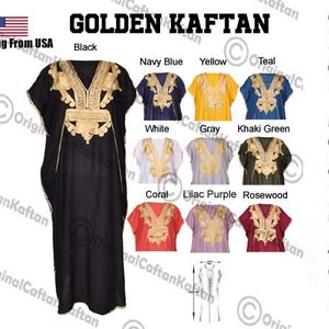 Kaftan 10 kleuren voor vrouwen Katoen Marokkaanse Kaftan Jurk Katoen Zacht Etnisch Loungewear Lang Palissander gewaad patroon één maat naaien plus maat afbeelding 3