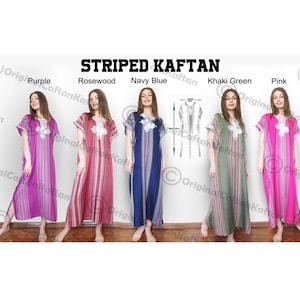 Kaftan 10 Colors Caftan Moroccan Dress for Women Cotton Soft Ethnic Loungewear Long robe pattern one size sewing maxi gown plus size image 5