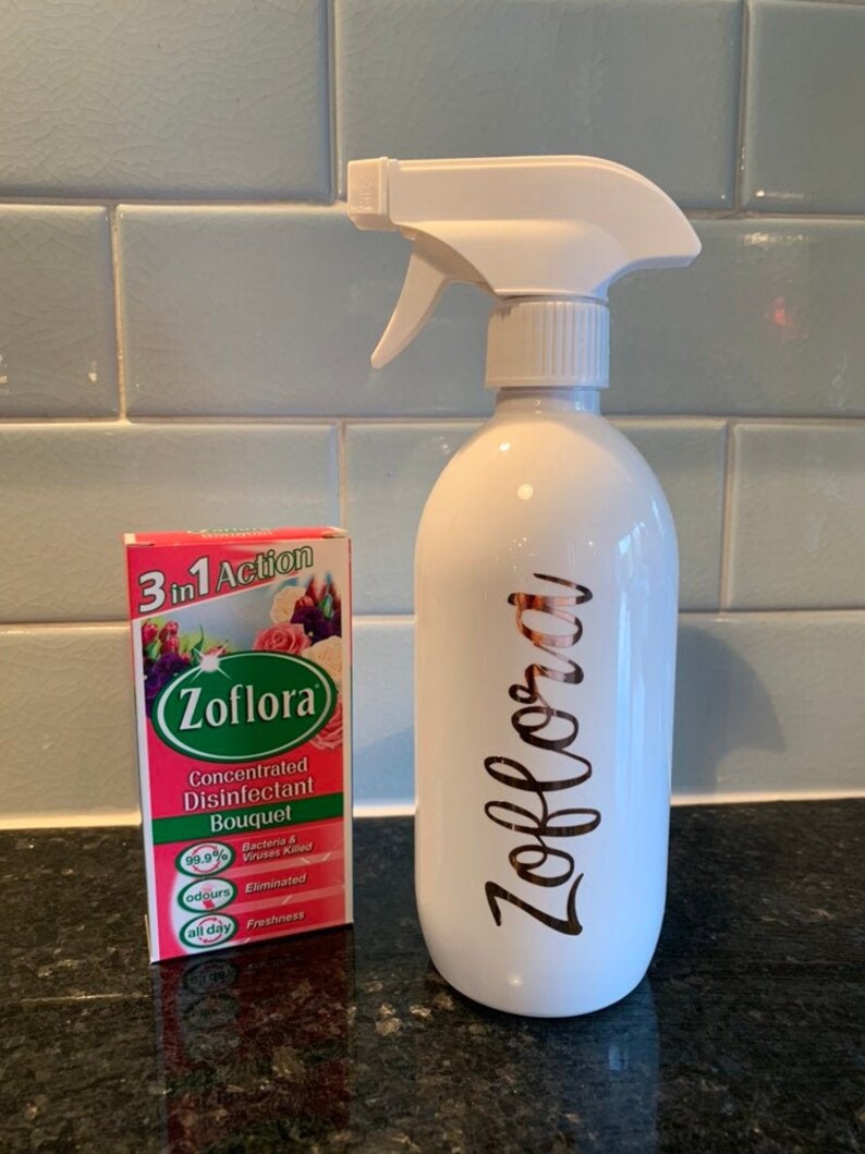 White Zoflora Spray Bottle 500ml Zoflora Rose Gold Sticker Etsy