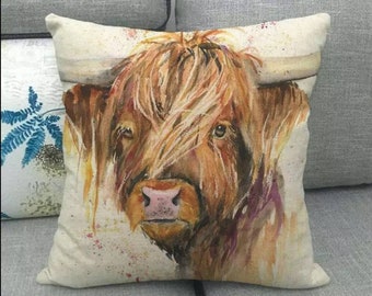 highland cow pillow pet