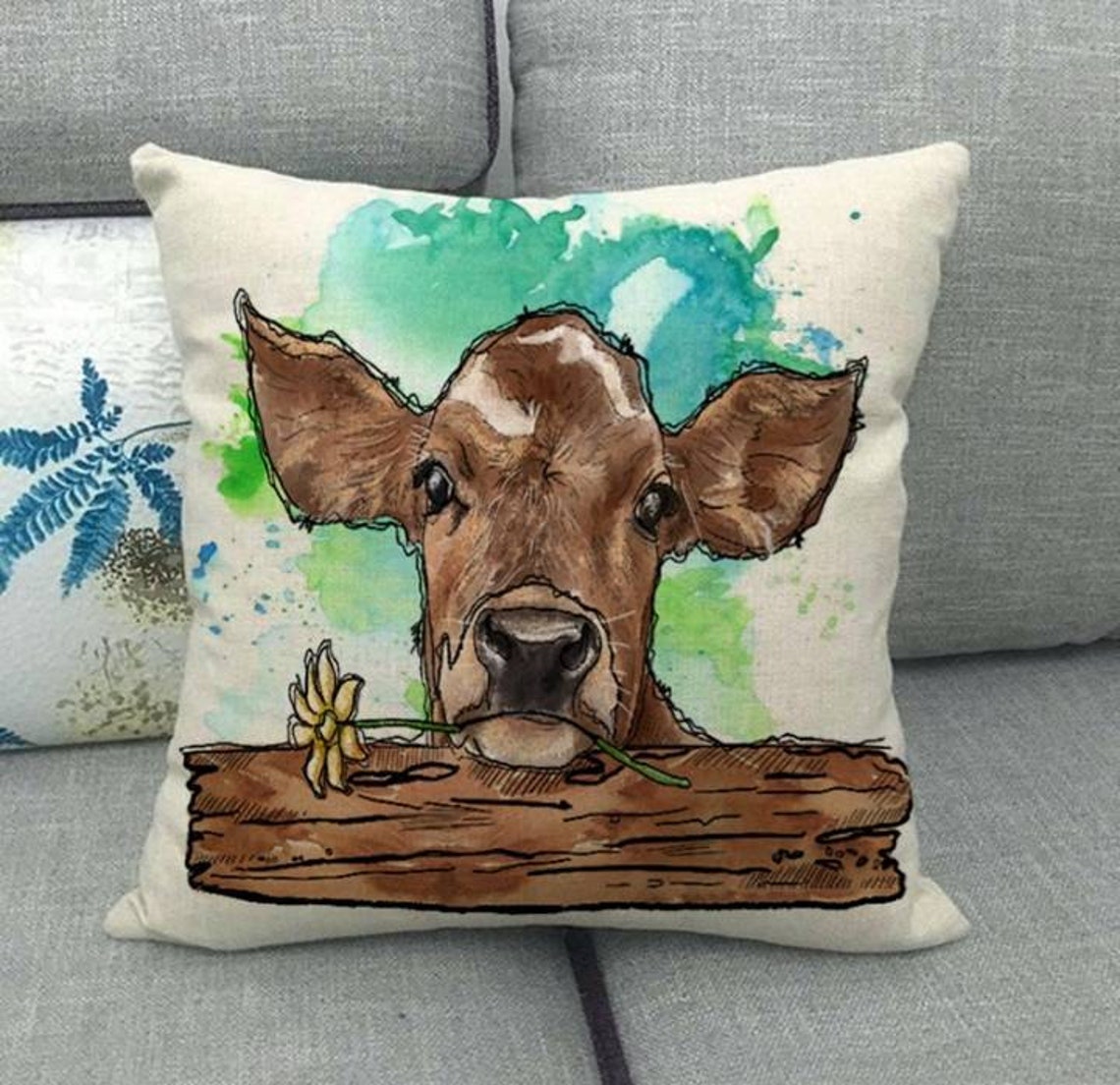 Cow pillow cover cow decor throw pillow Cow pillow case Etsy