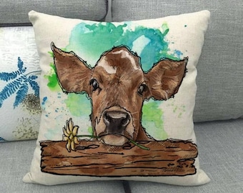 Cow decor, throw pillow cover, cow cushion cover, home gifts
