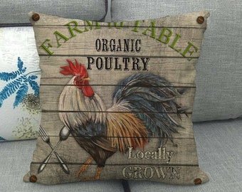 Rooster  décor, rooster pillow cover, Farm house decor, farm theme décor, farmhouse pillow, farmhouse décor, 18x18 inch pillow covers,