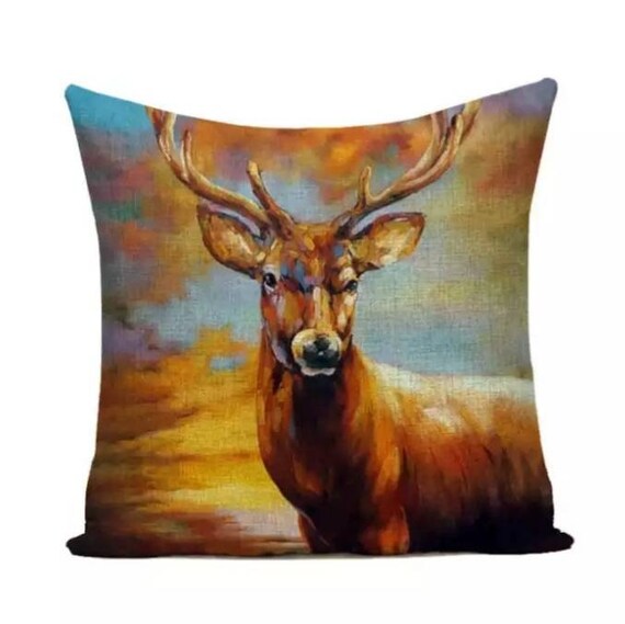 Deer Picture On Pillow Cover Home Decor Mountain - Mountain Home Decor Pillows Deer Picture On Pillow Cover Home Decor Mountain - Mountain Home Decor Pillows
