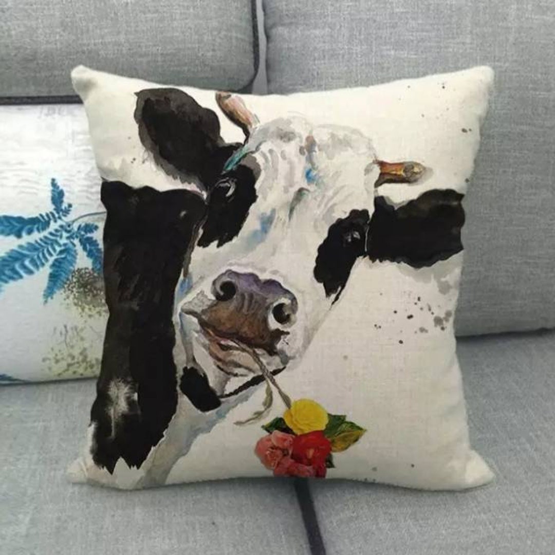 Cow Throw Pillow Covers Cow Farmhouse Decor Home Gifts Cow Etsy