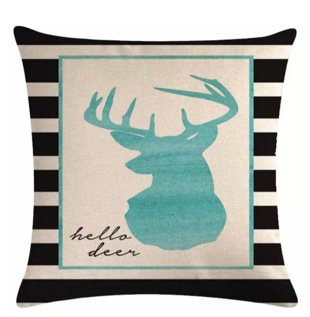 Deer Pillow Covers Deer Home Decor Deer Decorations Throw Etsy