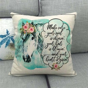 Horse decor, horse pillow covers, farmhouse pillow covers, boho decor, accent pillow covers, image 1