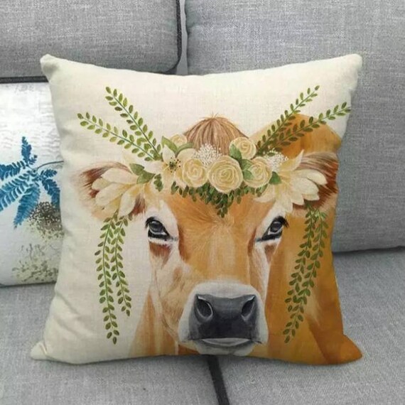Cow pillow cover cow decor throw pillow Cow pillow case Etsy