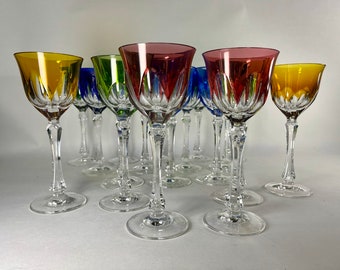 Roemer France crystal glasses x 9 Vintage -France 70
