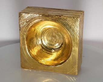 Bitossi gold pocket tray Italy 1970