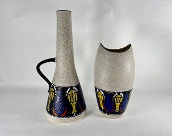 Vase (x2) West Germany Fat Lava Dümler&Breiden 1960