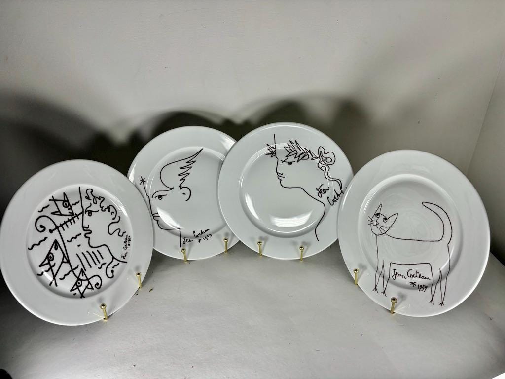 キッチン・食器 リモージュ ジャンコクトー Jean Cocteau 絵皿