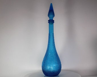 Genie bottle empoli Murano Italy Vintage blue 1960