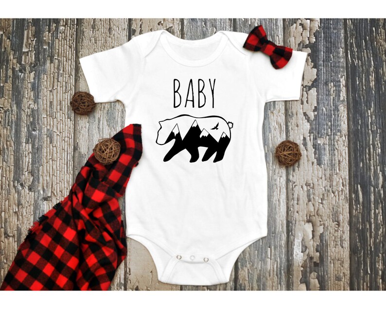 Baby Bear Onesie Boho Baby Gift Outdoors Baby Onesie Sibling Gifts Infant Bodysuit Baby Bear Infant Onesie Boho Baby Onesie