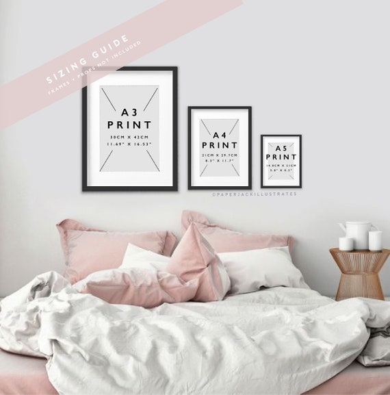 Hello Handsome Typography Print Wall Art Quote Bedroom Print Bedroom Gallery Wall Art Pink Prints