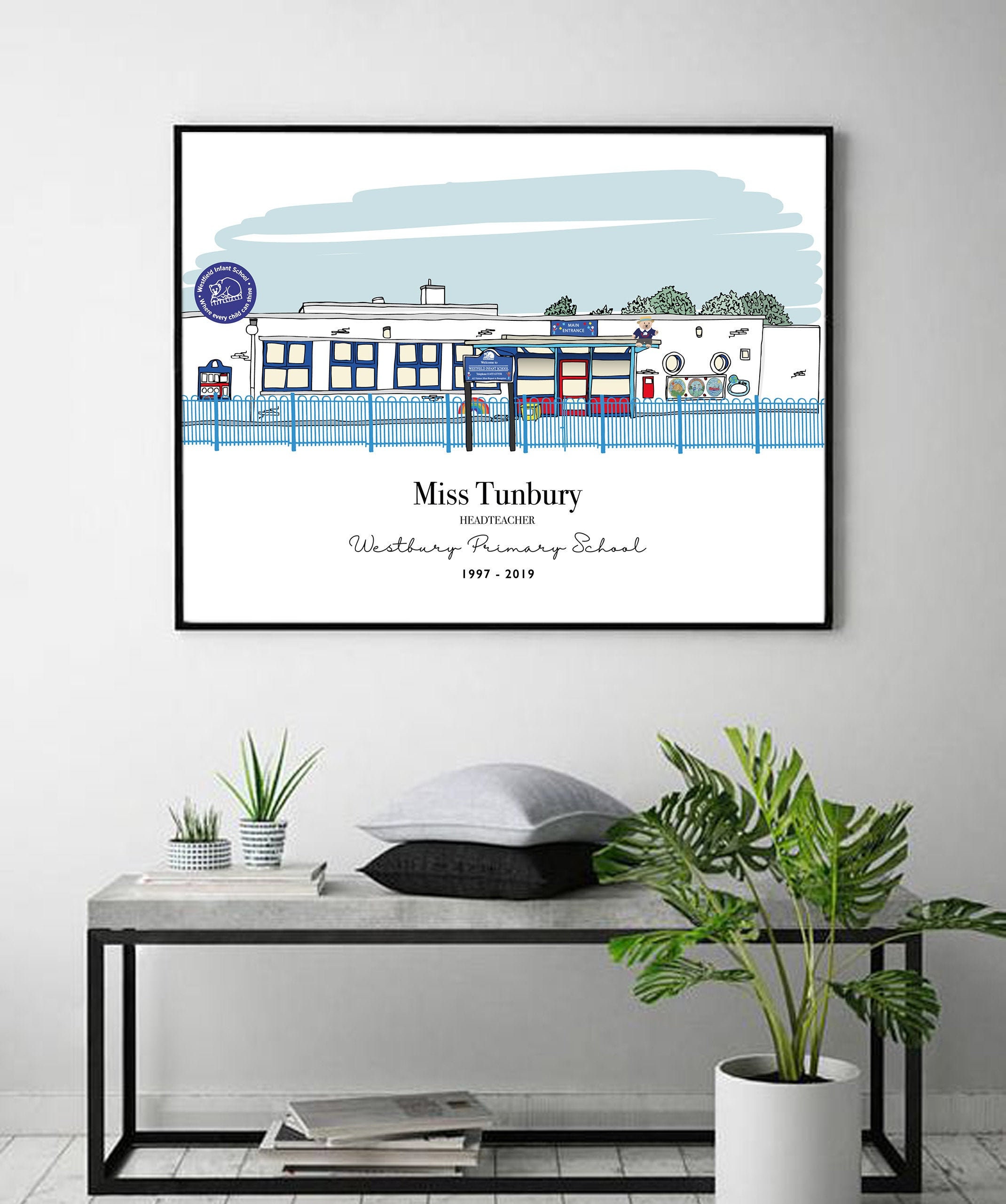 Handdrawn School Illustration Drawing Of School Teachers Etsy