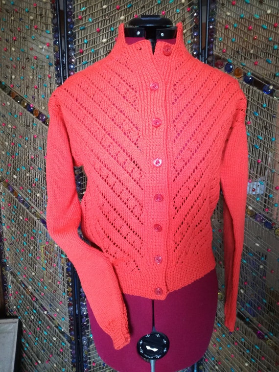 Hand-knitted woolen cardigan