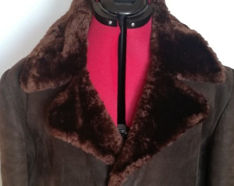 Vintage Men's Fur Coat 70s Winter Warm 