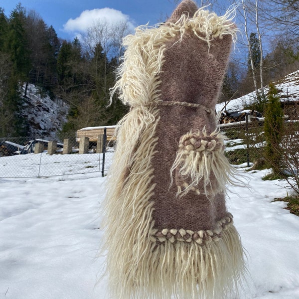 Natural sheep wool vest/Ukrainian handmade cardigan/Ukrainian crafts