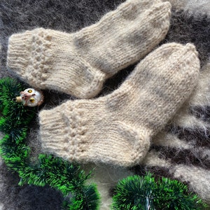 Natural wool socks for all family/Ivory wool cozy socks/Winter warm wool socks/eco friendly wool socks/Sheep wool socks/Ukrainian crafts