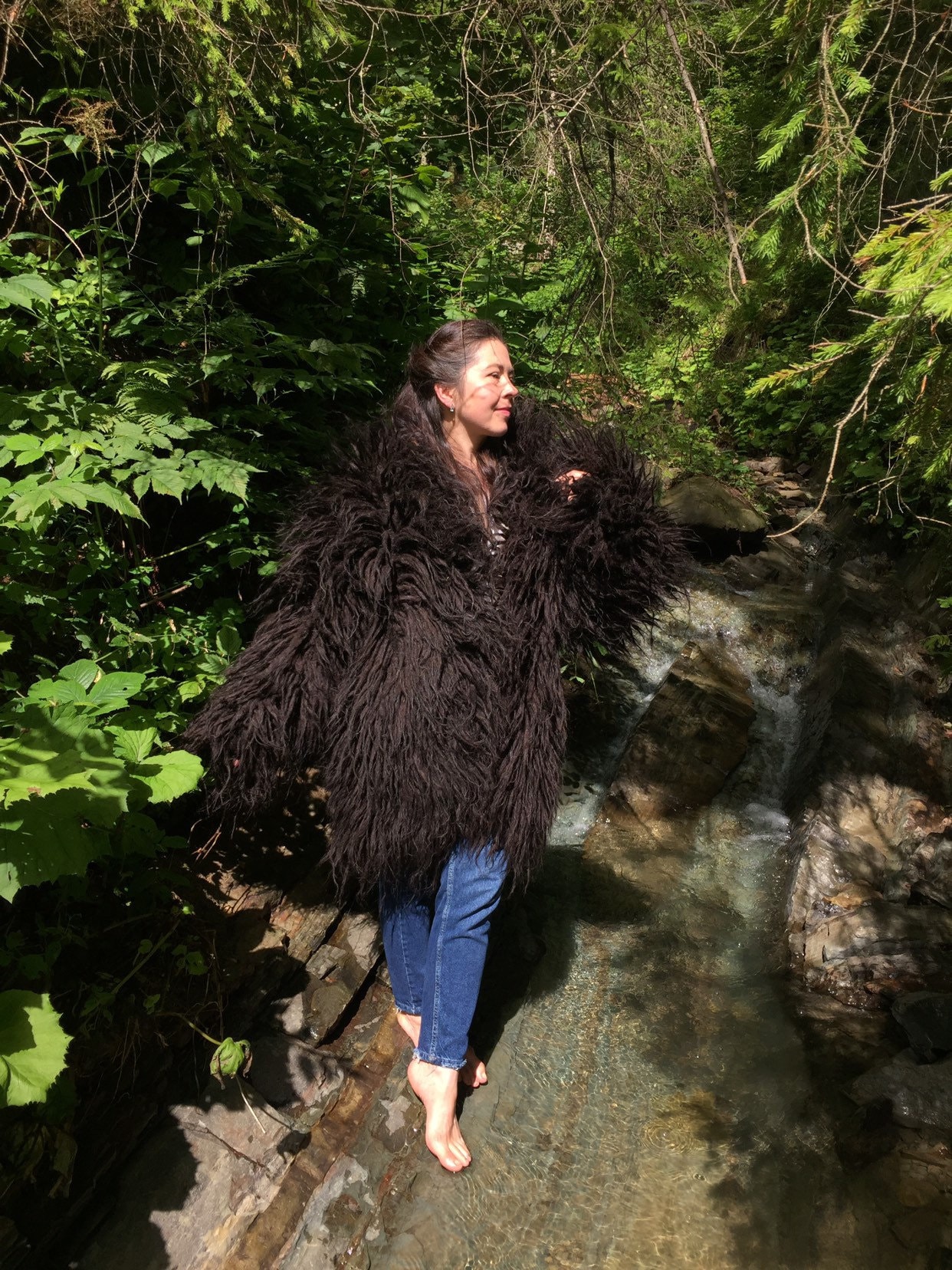 Handmade Black Sheep Fur Coat: Ethnic Carpathian Wool Coat - Etsy