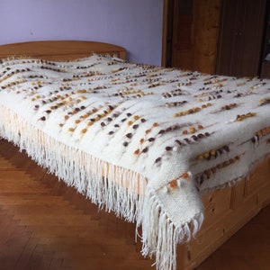 Scandinavian King’s blanket/Natural wool blanket/wedding gifts/hutsul sheep wool liznick/Ukrainian wool blanket/Christmas gift