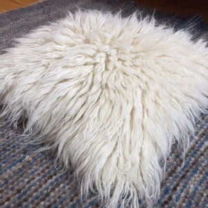 Housse de coussin en laine tissée à la main : blanc écologique naturel, décoration de canapé