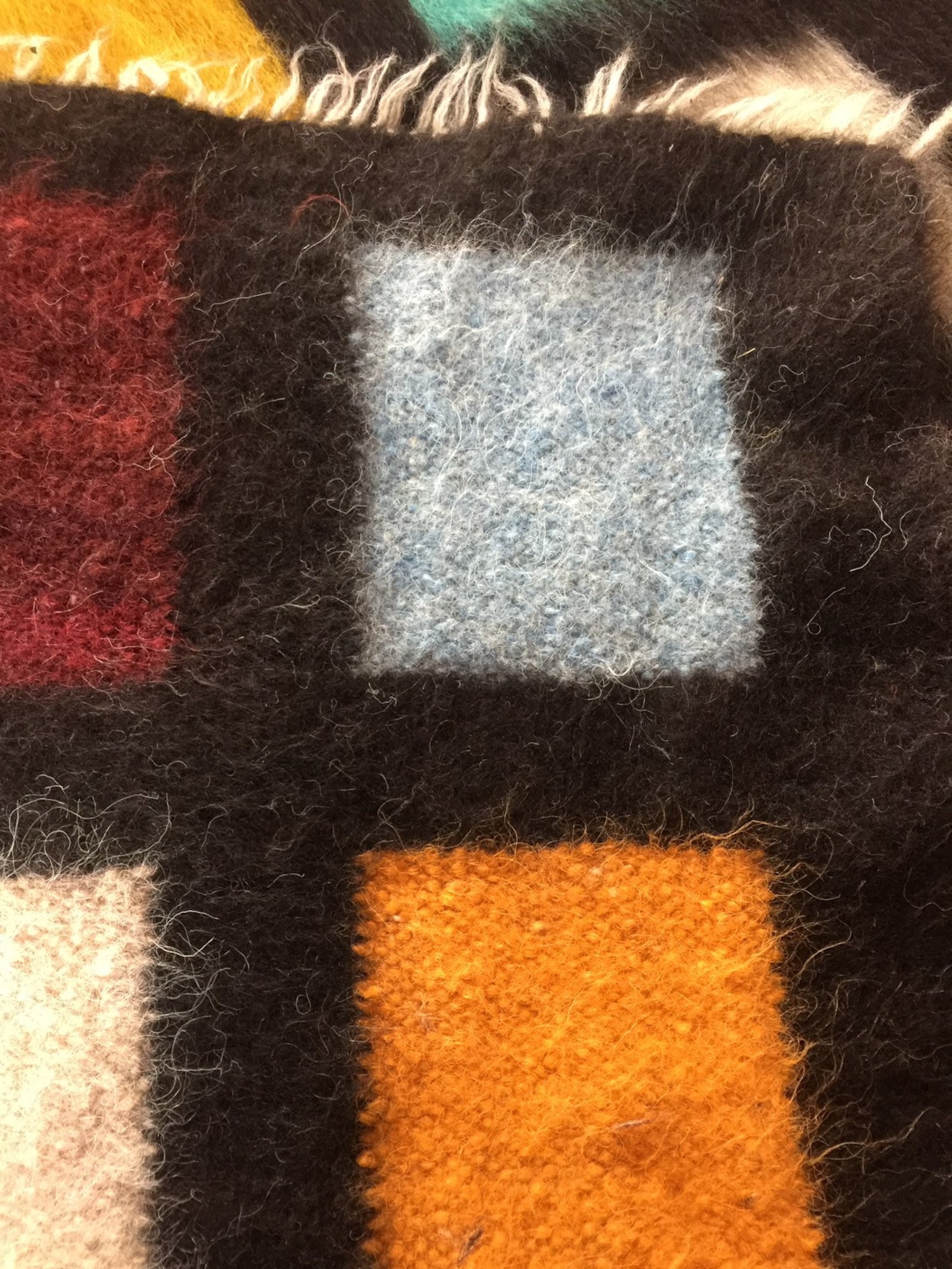 Fluffy Wool Blanket/duvet Black Woolen Etsy