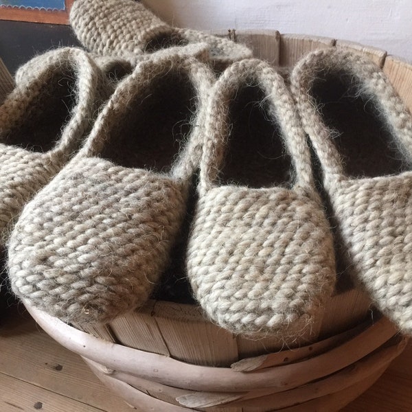 Eco slippers/therapeutic massage slippers/organic slippers/warm room slippers/Christmas gift/wool men’s slippers/Hand knitting slippers