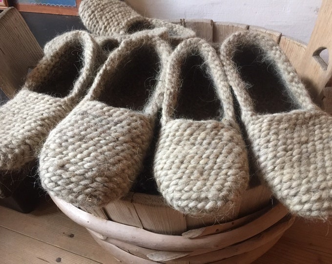 Eco slippers/therapeutic massage slippers/organic slippers/warm room slippers/Christmas gift/wool men’s slippers/Hand knitting slippers