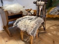 Made in Ukraine Woven Wool Chair Pad, Natural Cushion