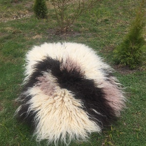 Fluffy Wool Rug: Woven Fireside Cover, Soft Bed Mat