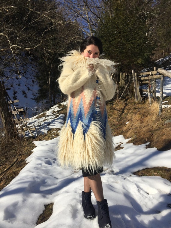 White Stylish Coat Fluffy Princess Coat 