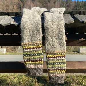 Long hand knitting wool socks