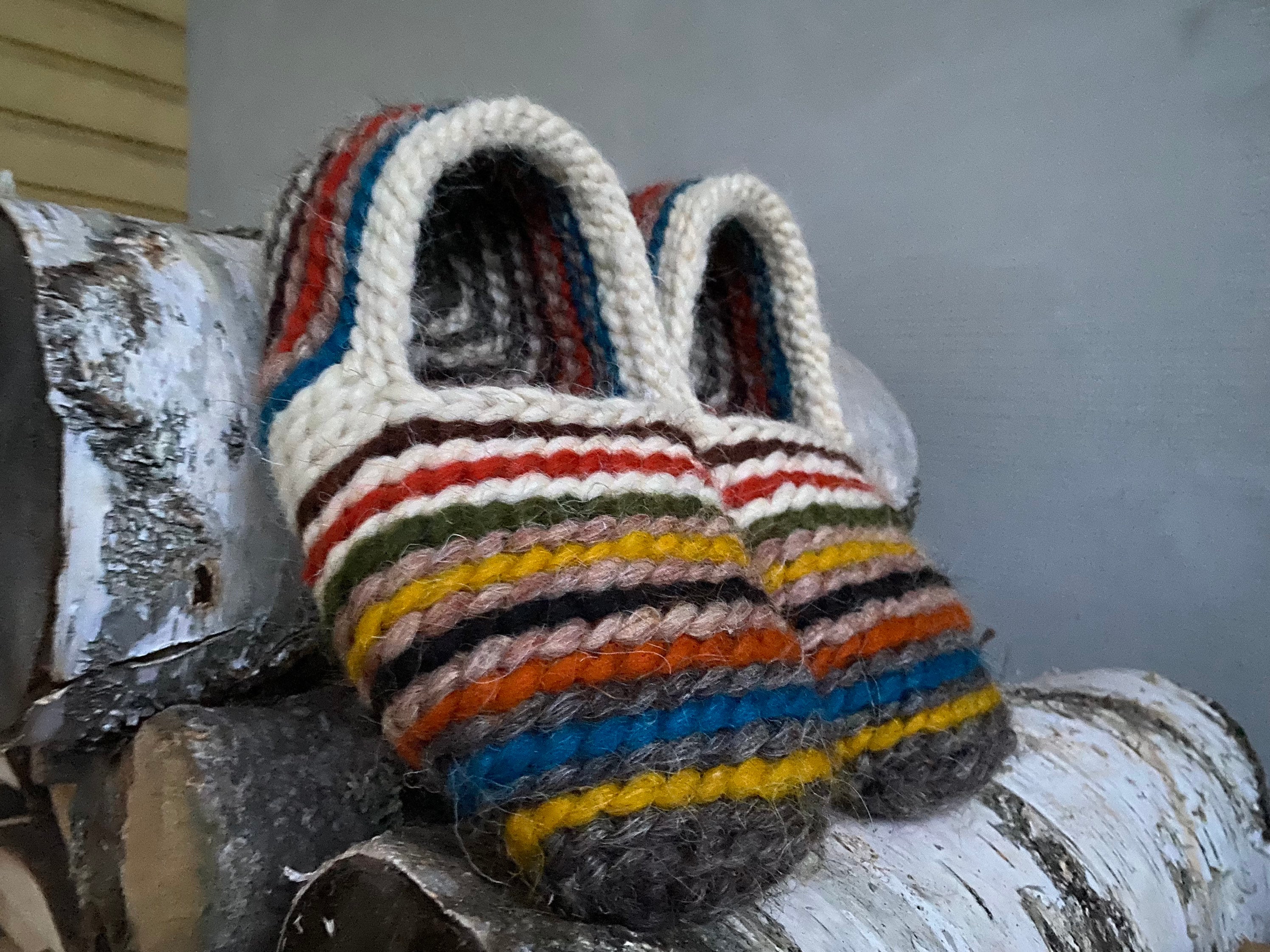 Made in Ukraine Handmade wool slippers/Natural warm Room Slippers/Hutzuls hand knitting slippers