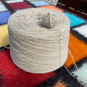 Ivory wool yarn for weaving/Natural sheep wool 100% thread/Material for handmade/100 grams of yarn - 164 meters/White Yarn in custom weight