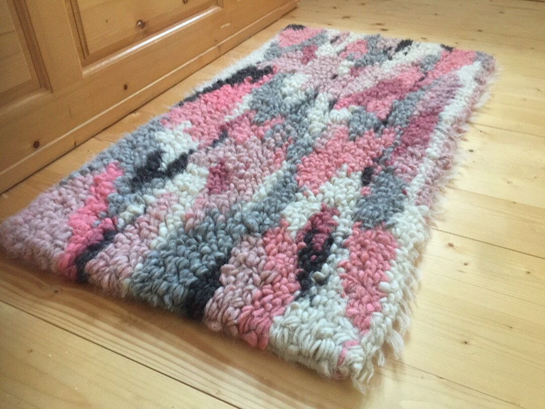 Pink Pet Rug Handwoven Wool Rug, Pink Fireside Mat, Pet Bed - Etsy