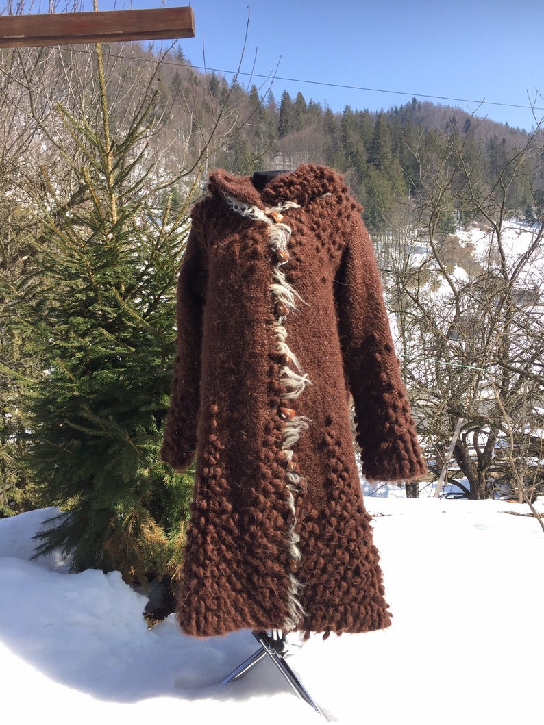 White coat/winter coat/organic wool coat/womens coat/wool sweater/soft white jacket/Ukrainian crafts/woven coat/felted clothing image 9