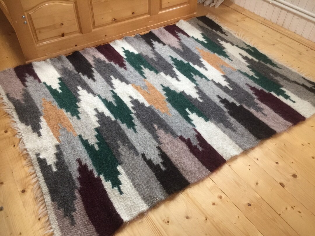 Natural Woven Carpet/floor Decor/throw Rug/wool Rug/ethnic Rug/felted