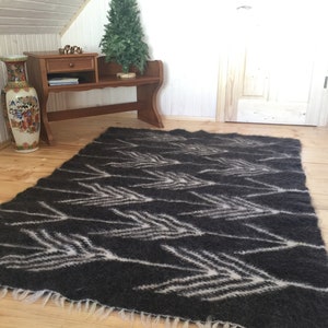 Hand woven rug/Gray area rug/Natural coverage wool Blanket sheep wool Wedding Gift Warm Natural eco friendly blanket Organic wool runners