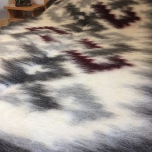 Warm wool blanket from Ukraine throw the blanket on the bed  throw a carpet on the floor a gift for a wedding and a housewarming wool rug